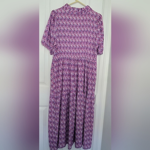 Simply Southern Paisley Print Dress Pink & Purple Size Medium - Picture 5 of 6